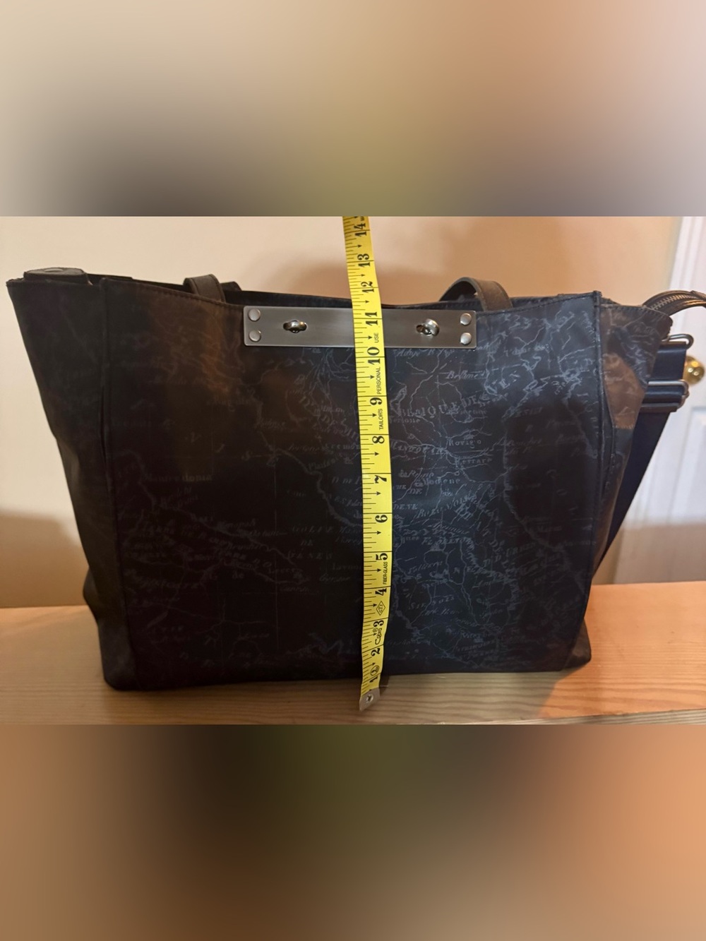 NWT-Patricia Nash Silvi TPU Coated Canvas Travel Tote-Black Map - Picture 3 of 14